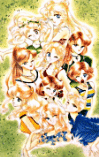The senshi in normal, everyday clothes